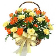Yellow & Orange Roses Basket